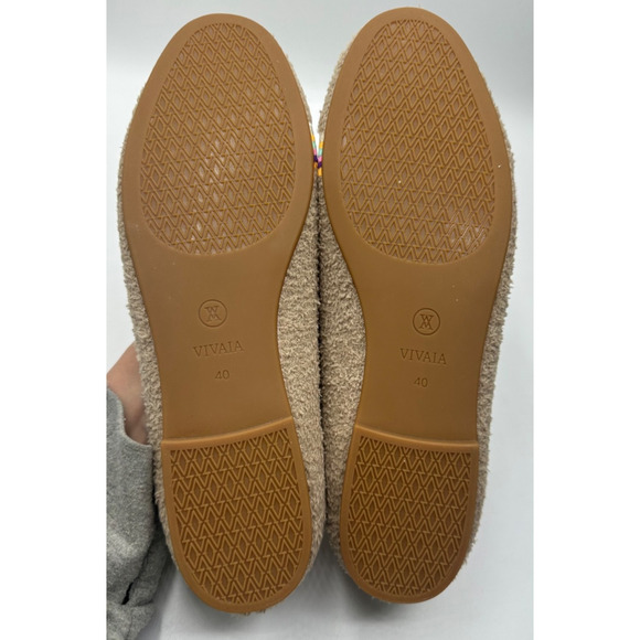 Vivaia Round Toe Terry Knit Loafers Latte Womens Size 40 (10) Flat Slip On - Picture 4 of 6